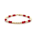 PScallme Armband Gaby Dark Red 4mm Gold Coloured