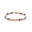 PScallme Armband Gaby Purple 4mm Gold Coloured