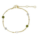 Pure by Nat Gouden Armband Natuursteen Anais Green Grey