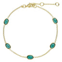 Pure by Nat Gouden Natuursteen Armband Jade Green Tourmaline