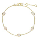 Pure by Nat Gouden Natuursteen Armband Jade Rose Quartz