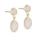 Pure by Nat Natuursteen Oorbellen Jade Medium Rose Quartz