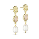 Pure by Nat Oorbellen Silvia Pearl Rose Quartz