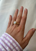 Pure by Nat Ring Natuursteen Large Round Moonstone