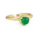 Pure by Nat Ring Natuursteen Small Round Green