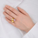 Pure by Nat Ring Natuursteen Small Round Green