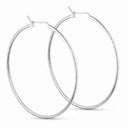 Pure by Nat Zilveren Oorbellen Ellie Large Brushed Hoops