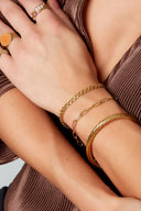 Stainless Steel Gouden Armband Schakel Basic