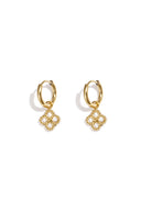 Stainless Steel Gouden Oorbellen Klaver Shiny Clover
