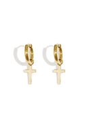 Stainless Steel Gouden Oorbellen Kruisje Faith
