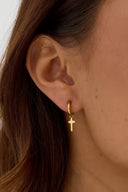 Stainless Steel Gouden Oorbellen Kruisje Faith