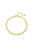 Stainless Steel Gouden Tennisarmband Double