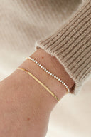 Stainless Steel Gouden Tennisarmband Double