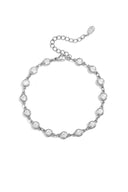 Stainless Steel Zilveren Armband Glimmende Steentjes