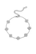 Stainless Steel Zilveren Armband Klaver Shiny Clover