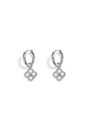 Stainless Steel Zilveren Oorbellen Klaver Shiny Clover