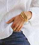 ZAG Bijoux Stainless Steel Gouden Armband Bangle Chenille