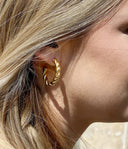 ZAG Bijoux Stainless Steel Gouden Oorbellen Torsade