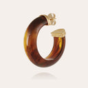 Gas Bijoux Oorbellen Abalone Hoop Acetate Brown