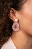 Lott Earrings Drop Crystal Small - Crystal Pink