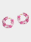 Olivia Dar Earrings Flower Hoops Small Mix Pink