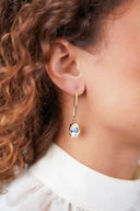 Lott Earrings Oval Strass Pendant S - Crystal