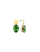 Lott Earrings Oval Strass Pendant M - Olivine