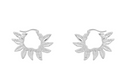 Anna + Nina Sunflower Petals Hoop Oorbellen Zilver