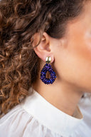 Lott Earrings Drop S Marquis - Metallic Purple