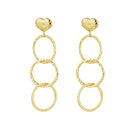 Stainless Steel Gouden Oorbellen Hart Cirkels