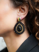 Lott Oorbellen Filled Drop 3 rings with Stone M