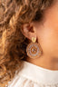 Lott Oorbellen Filled Oval 3 rings with Stones M - Orange Crush
