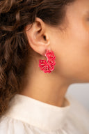 Lott Earrings Sequin Creole S - Coral