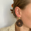 Lott Brown Earrings Drop Crystal Double Metallic Brown