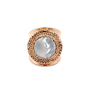 PScallme Ring Flat Stone Pearl