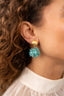Lott Oorbellen Sequin Flower Globe S - Aquamarine