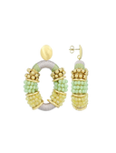 Lott Earrings Combi Oval Deluxe M - Yellow/Lavender/Mint