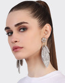 Olivia Dar Earrings Leaf Silver