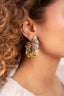 Lott Oorbellen Sequin Flower Creole M - Yellow/Lavender/Mint