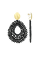 Lott Oorbellen Open Drop Irregular Stones Deluxe - Black