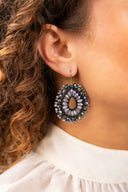 Lott Earrings Open Drop S Irregular Stones - Frosty Blue Gray