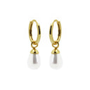 Karma Earrings Hinged Hoops Hanging Gem