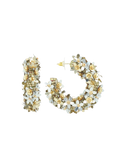 Lott Earrings Sequin Flower Creole M - Silver/Gold