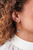 Lott Earrings Oval Strass Pendant S - Black Diamond