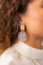 Lott Oorbellen Oval Beads With Stone S - Frosty White Gold