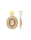 Lott Oorbellen Filled Oval 3 rings with Stones L - Orange Crush