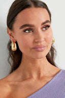 Stainless Steel Silver Earrings Bubbly Hoops