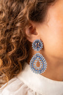 Lott Earrings Double Drop S/L - Frosty Blue