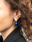 Lott Earrings Oval Egg Facet Royal Blue