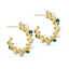 Pure by Nat Earrings Hoops Stones and Pearls Green